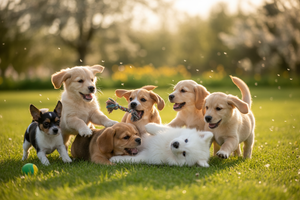 cute puppys playing together 